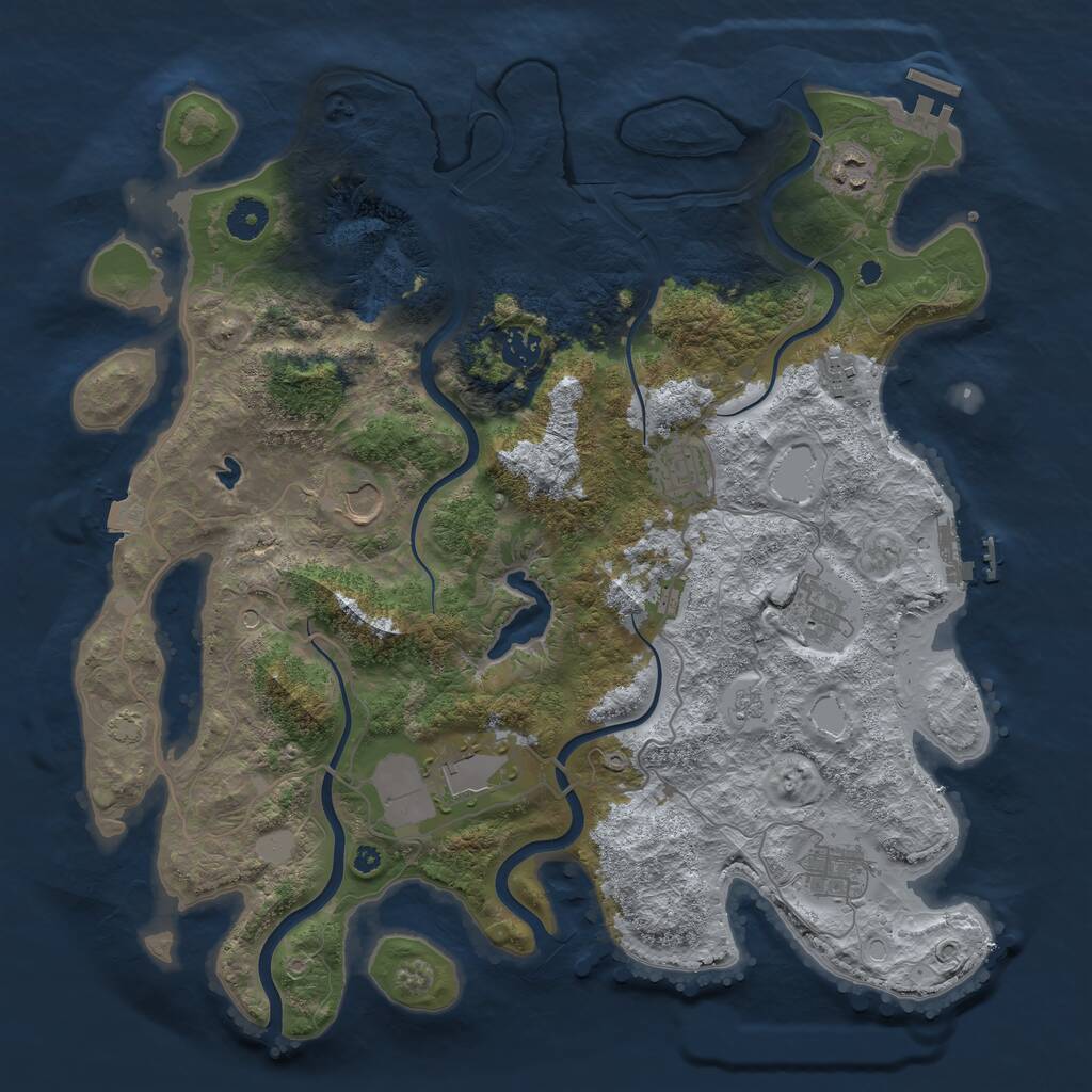 Rust Map: Procedural Map, Size: 4000, Seed: 1988101408, 14 Monuments