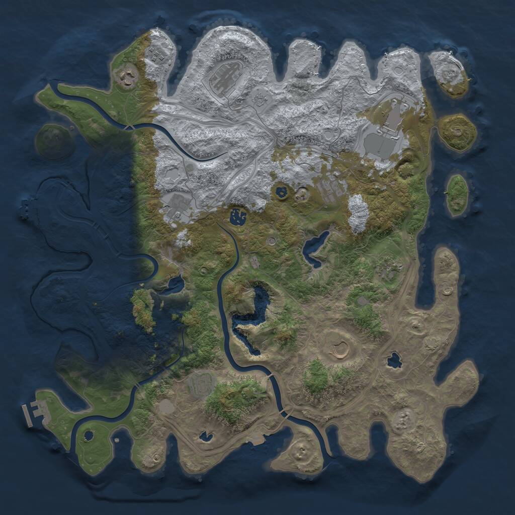 Rust Map: Procedural Map, Size: 4500, Seed: 547515507, 16 Monuments