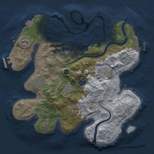 Thumbnail Rust Map: Procedural Map, Size: 3000, Seed: 2115533211, 13 Monuments