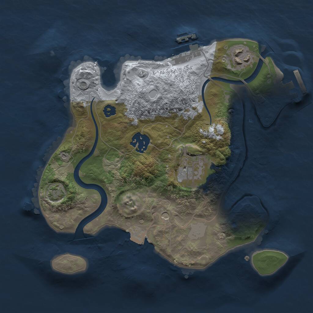 Rust Map: Procedural Map, Size: 2500, Seed: 1116398402, 8 Monuments