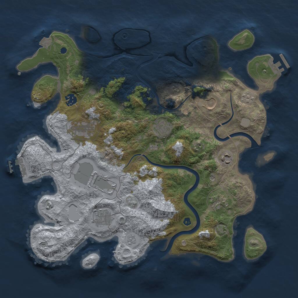 Rust Map: Procedural Map, Size: 3750, Seed: 1526690900, 15 Monuments