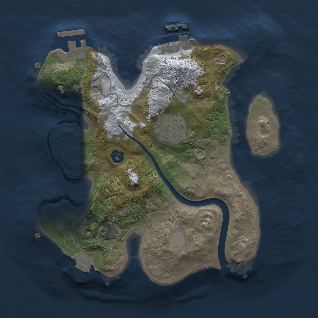 Rust Map: Procedural Map, Size: 2350, Seed: 2086690185, 6 Monuments