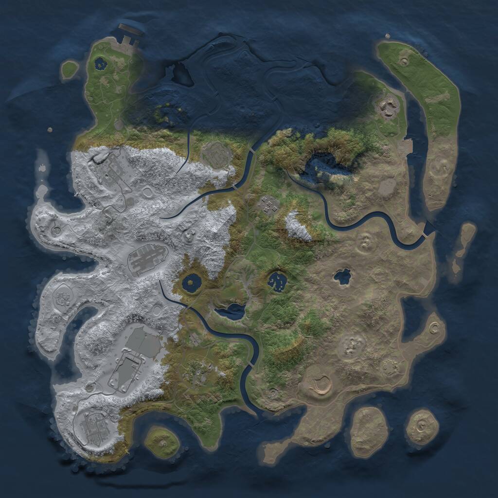 Rust Map: Procedural Map, Size: 4000, Seed: 103065459, 15 Monuments
