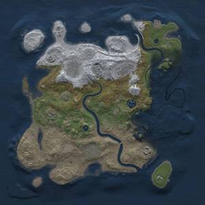 Thumbnail Rust Map: Procedural Map, Size: 3400, Seed: 1899693224, 11 Monuments