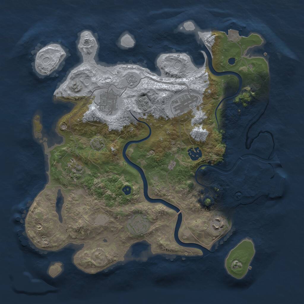 Rust Map: Procedural Map, Size: 3400, Seed: 1899693224, 11 Monuments