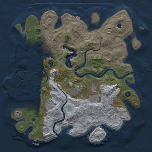 Thumbnail Rust Map: Procedural Map, Size: 4000, Seed: 1293949871, 15 Monuments