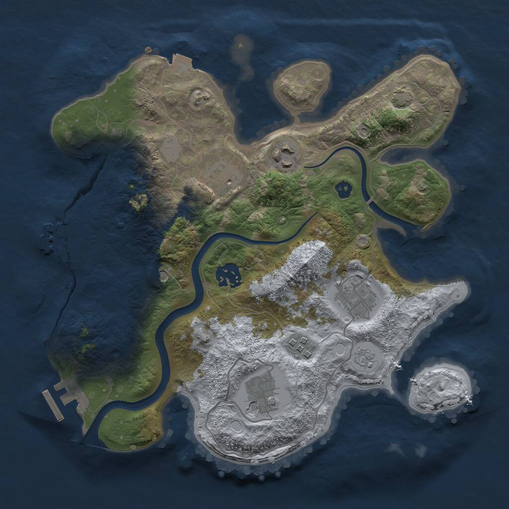 Rust Map: Procedural Map, Size: 3000, Seed: 25339622, 12 Monuments