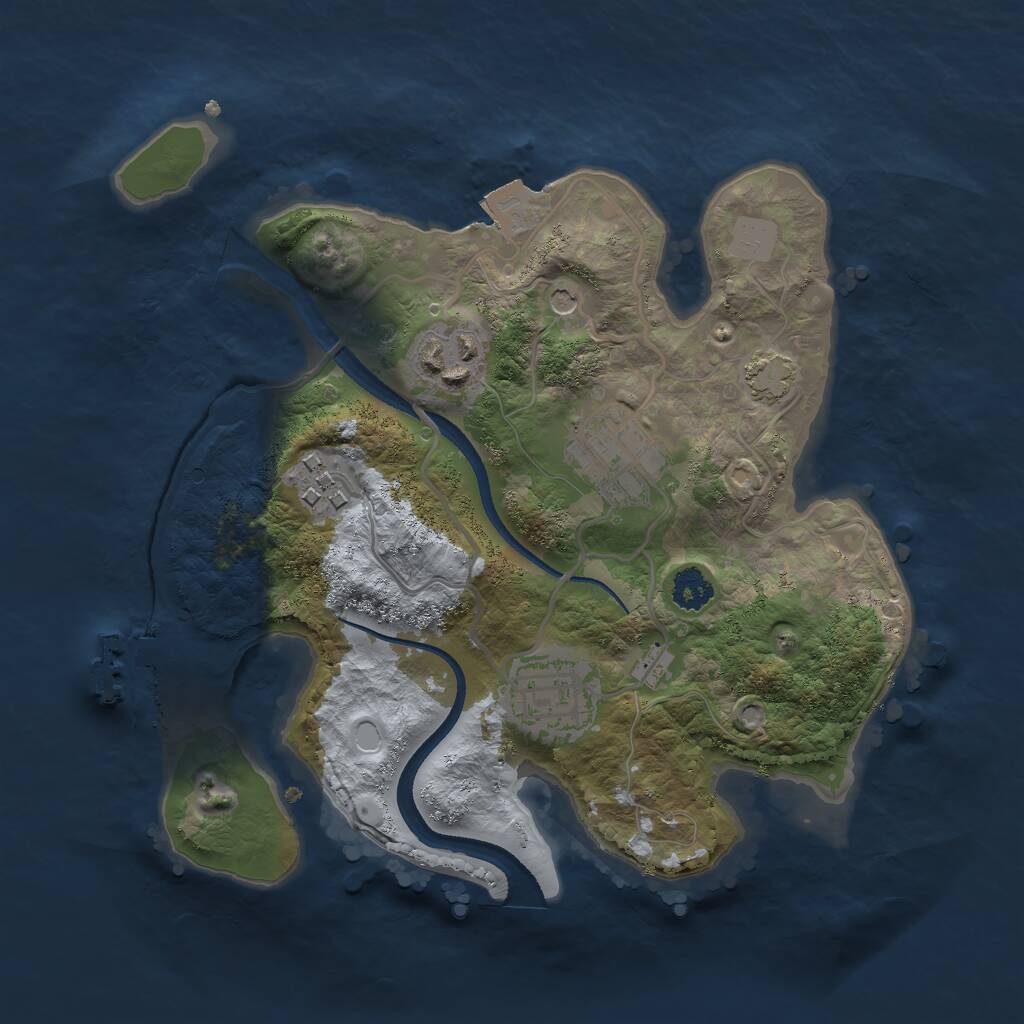Rust Map: Procedural Map, Size: 2500, Seed: 628436713, 8 Monuments