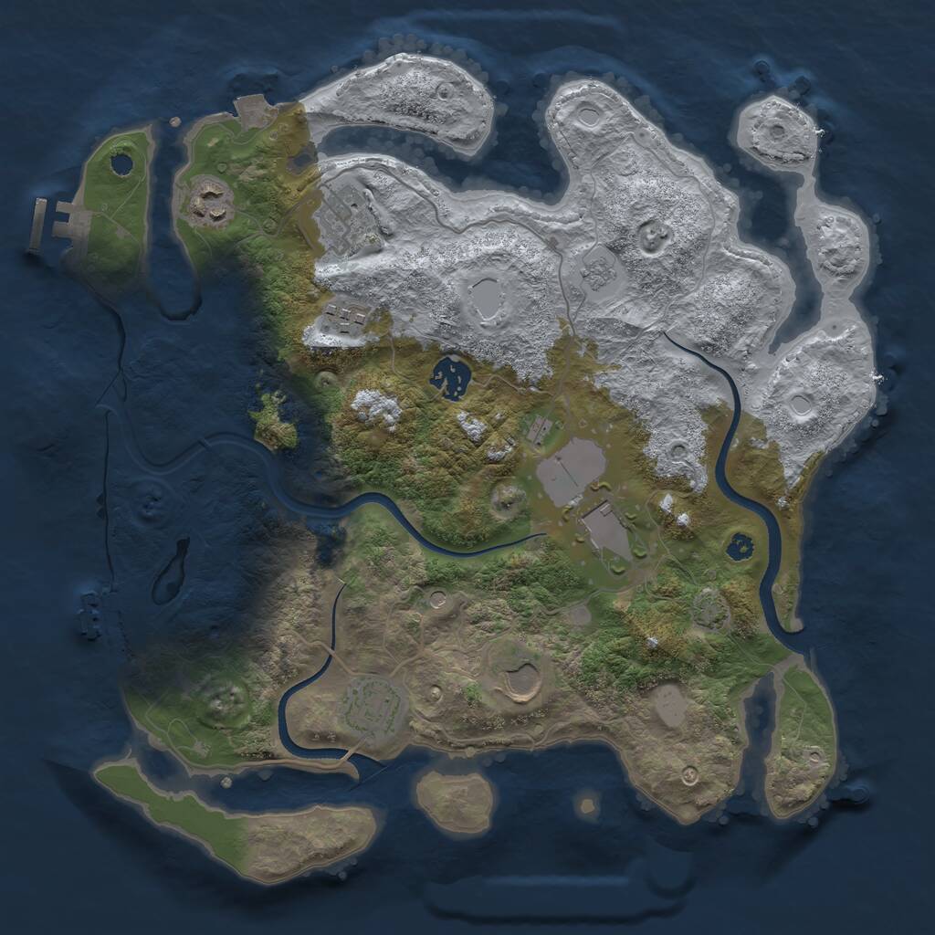 Rust Map: Procedural Map, Size: 3500, Seed: 1677675185, 13 Monuments
