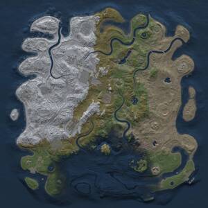 Thumbnail Rust Map: Procedural Map, Size: 4500, Seed: 287953796, 17 Monuments