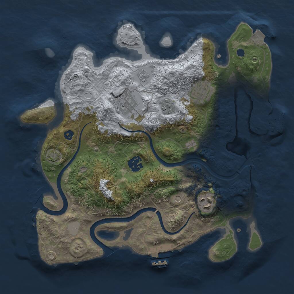 Rust Map: Procedural Map, Size: 3000, Seed: 1549065662, 11 Monuments