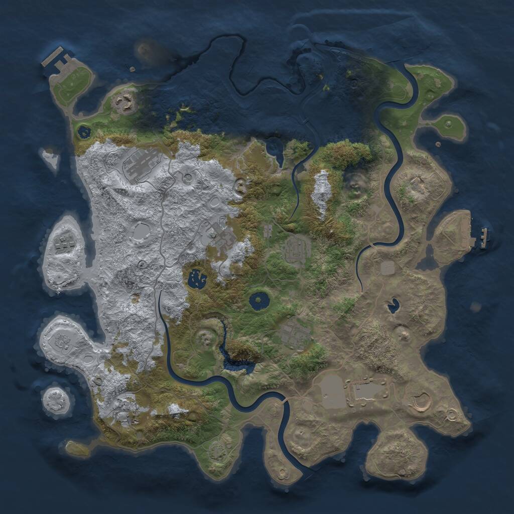 Rust Map: Procedural Map, Size: 4000, Seed: 20011227, 16 Monuments