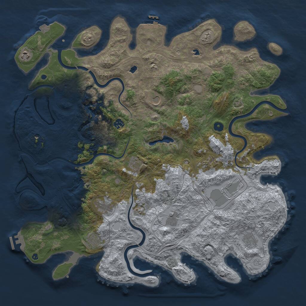 Rust Map: Procedural Map, Size: 4750, Seed: 43778767, 17 Monuments