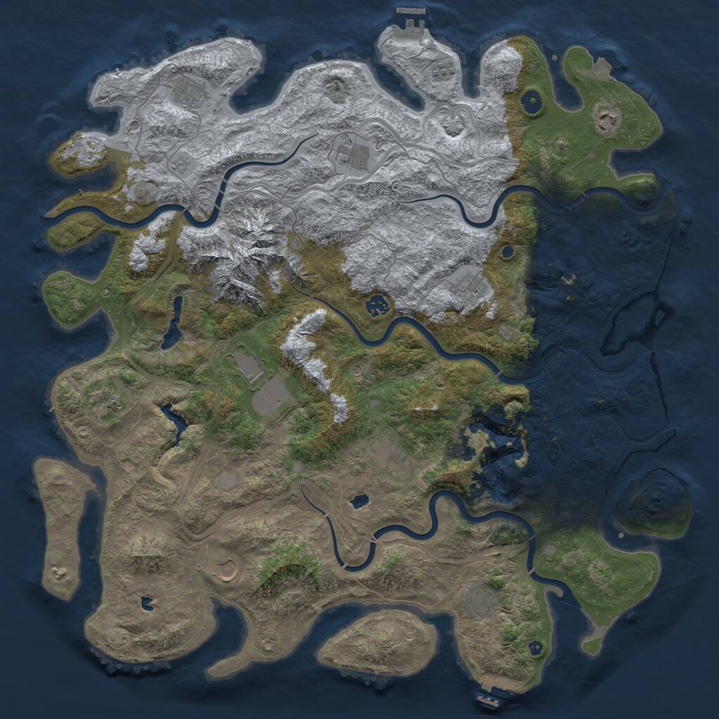 Rust Map: Procedural Map, Size: 5000, Seed: 1770200949, 17 Monuments