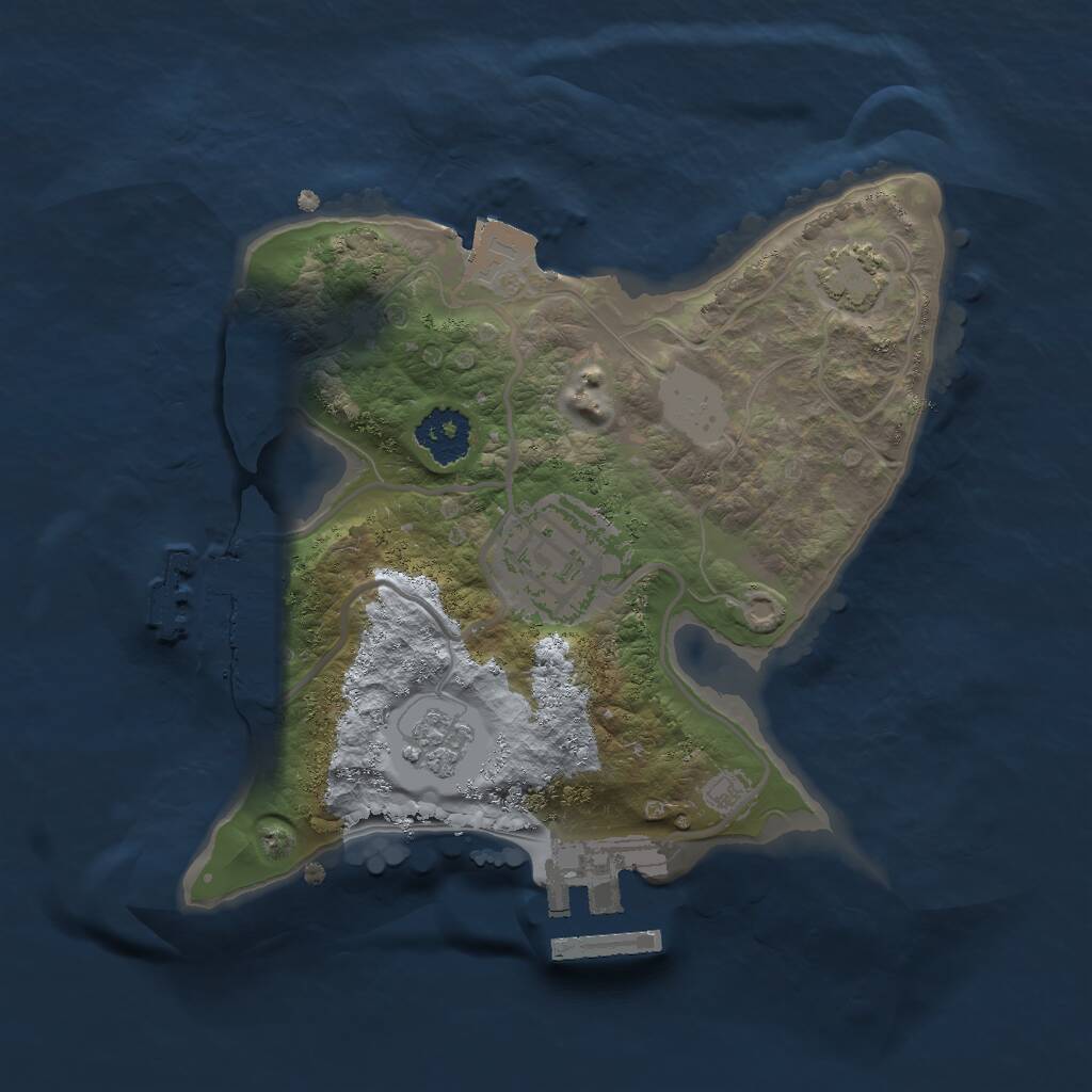 Rust Map: Procedural Map, Size: 2000, Seed: 672484190, 6 Monuments