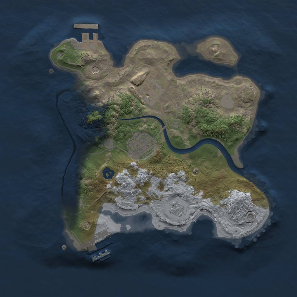 Rust Map: Procedural Map, Size: 2500, Seed: 1783319086, 7 Monuments