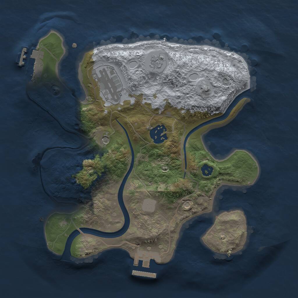 Rust Map: Procedural Map, Size: 2500, Seed: 243243432, 7 Monuments