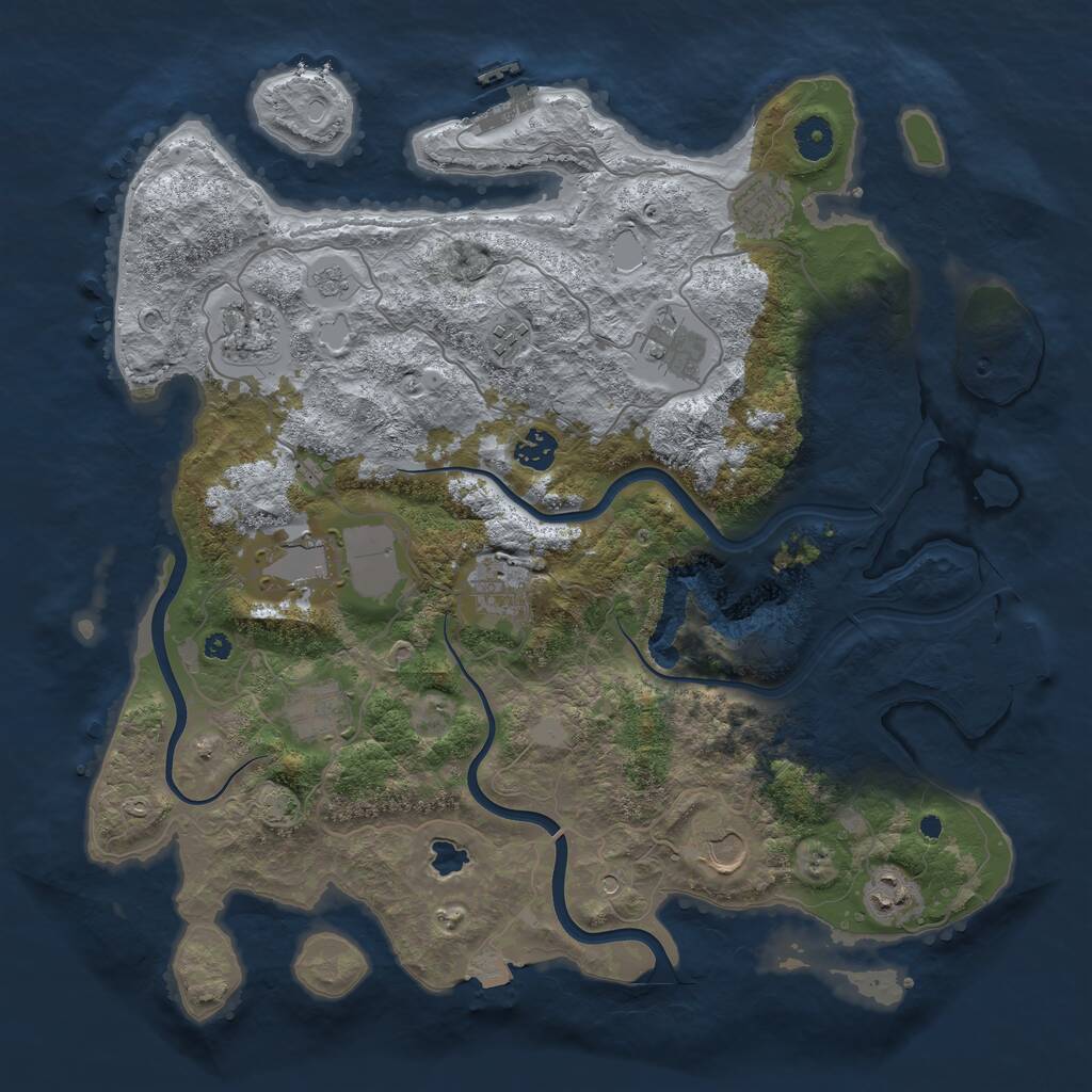 Rust Map: Procedural Map, Size: 4000, Seed: 537555330, 16 Monuments