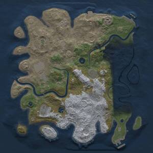 Thumbnail Rust Map: Procedural Map, Size: 3750, Seed: 3458388, 15 Monuments