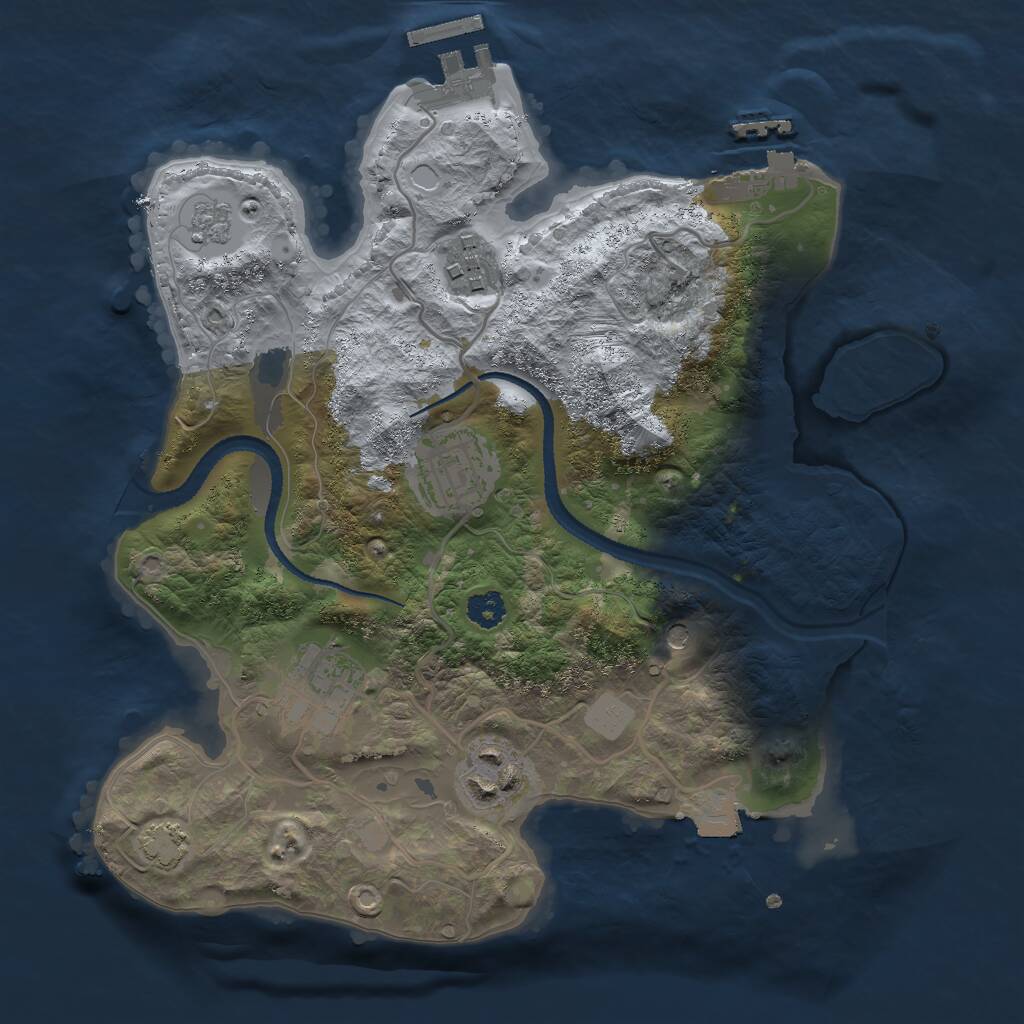 Rust Map: Procedural Map, Size: 2700, Seed: 1782993706, 10 Monuments
