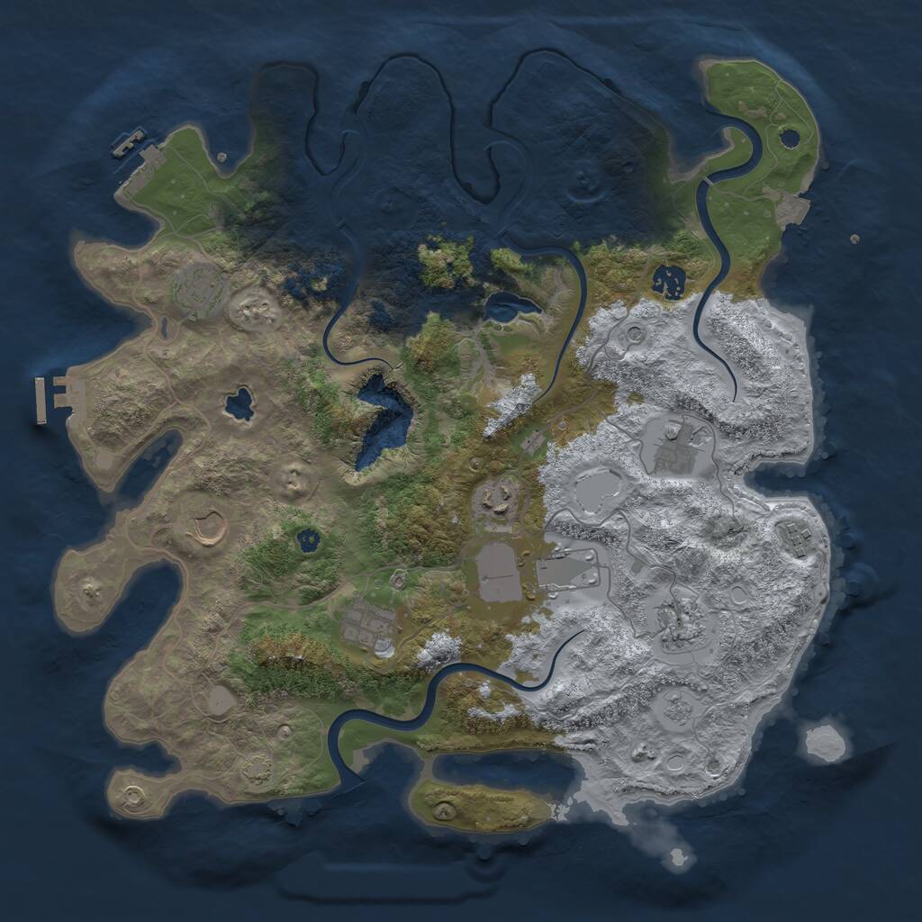 Rust Map: Procedural Map, Size: 4000, Seed: 893374680, 15 Monuments
