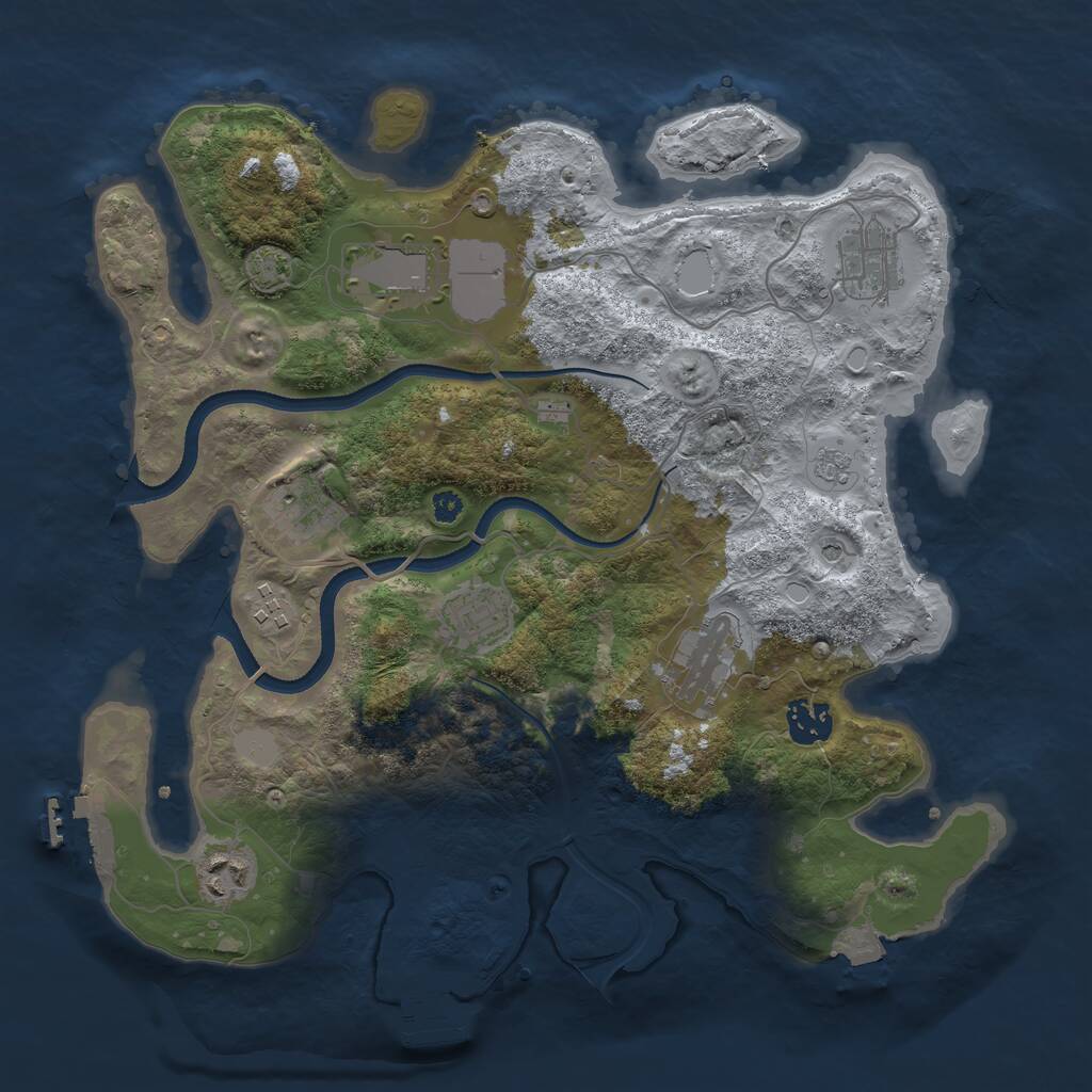 Rust Map: Procedural Map, Size: 3500, Seed: 1654197094, 14 Monuments