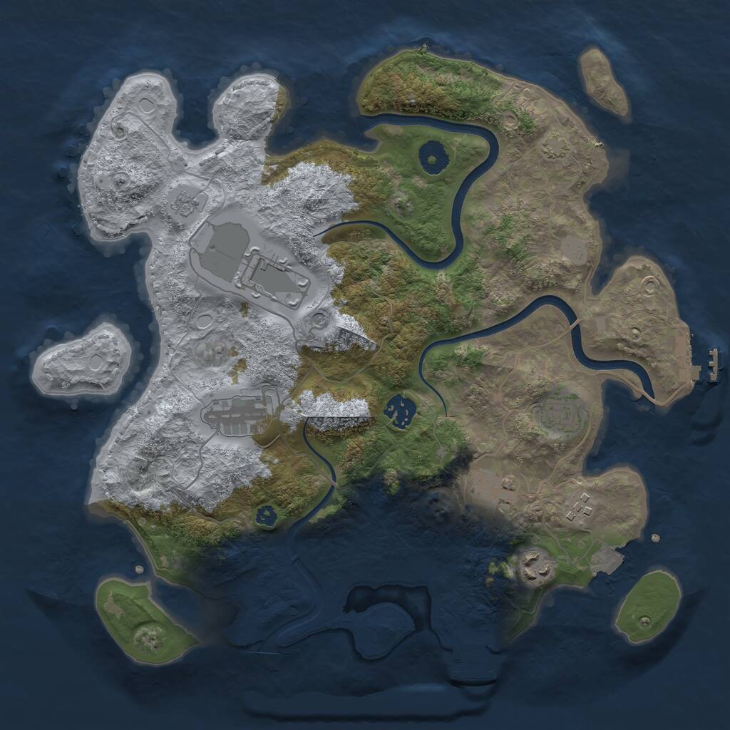 Rust Map: Procedural Map, Size: 3500, Seed: 662764121, 13 Monuments