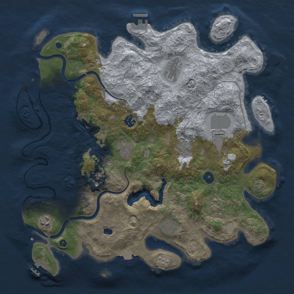 Rust Map: Procedural Map, Size: 4000, Seed: 754619, 15 Monuments