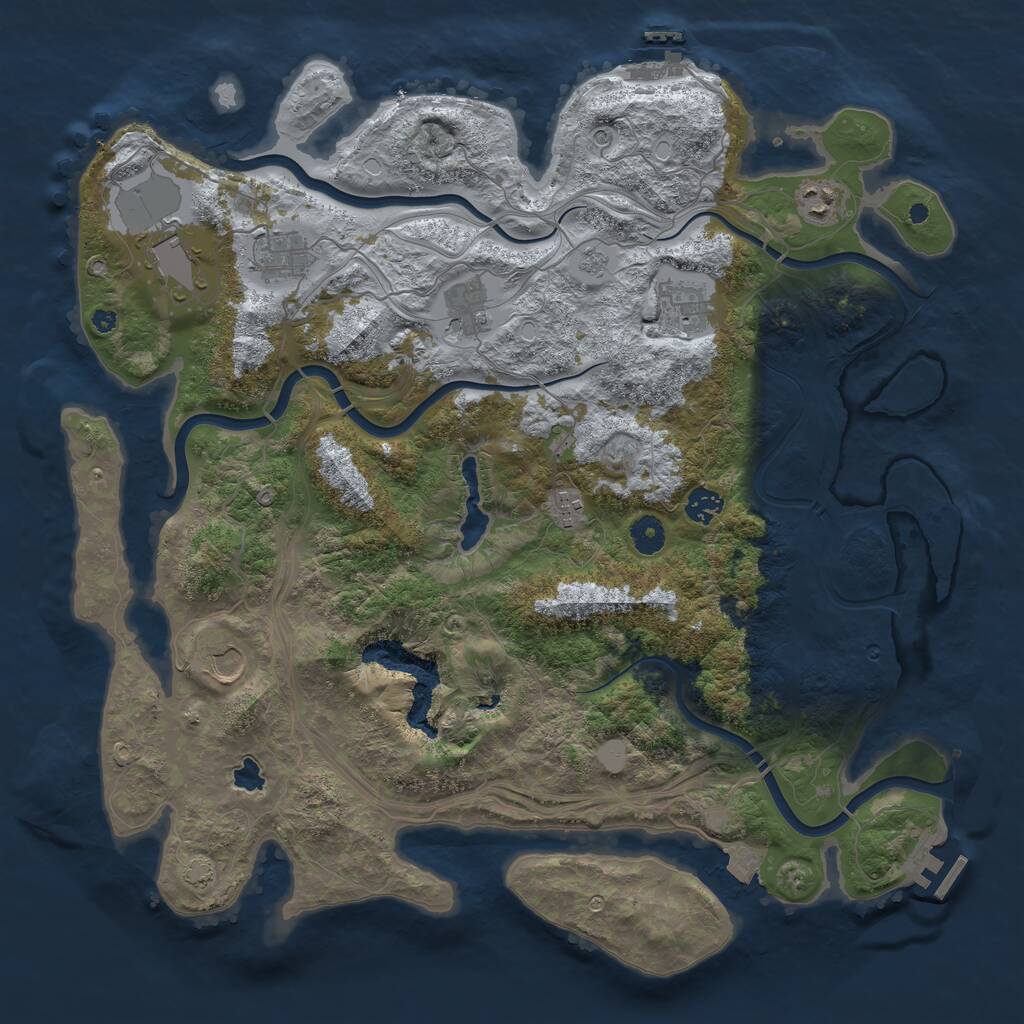 Rust Map: Procedural Map, Size: 4250, Seed: 24933, 14 Monuments