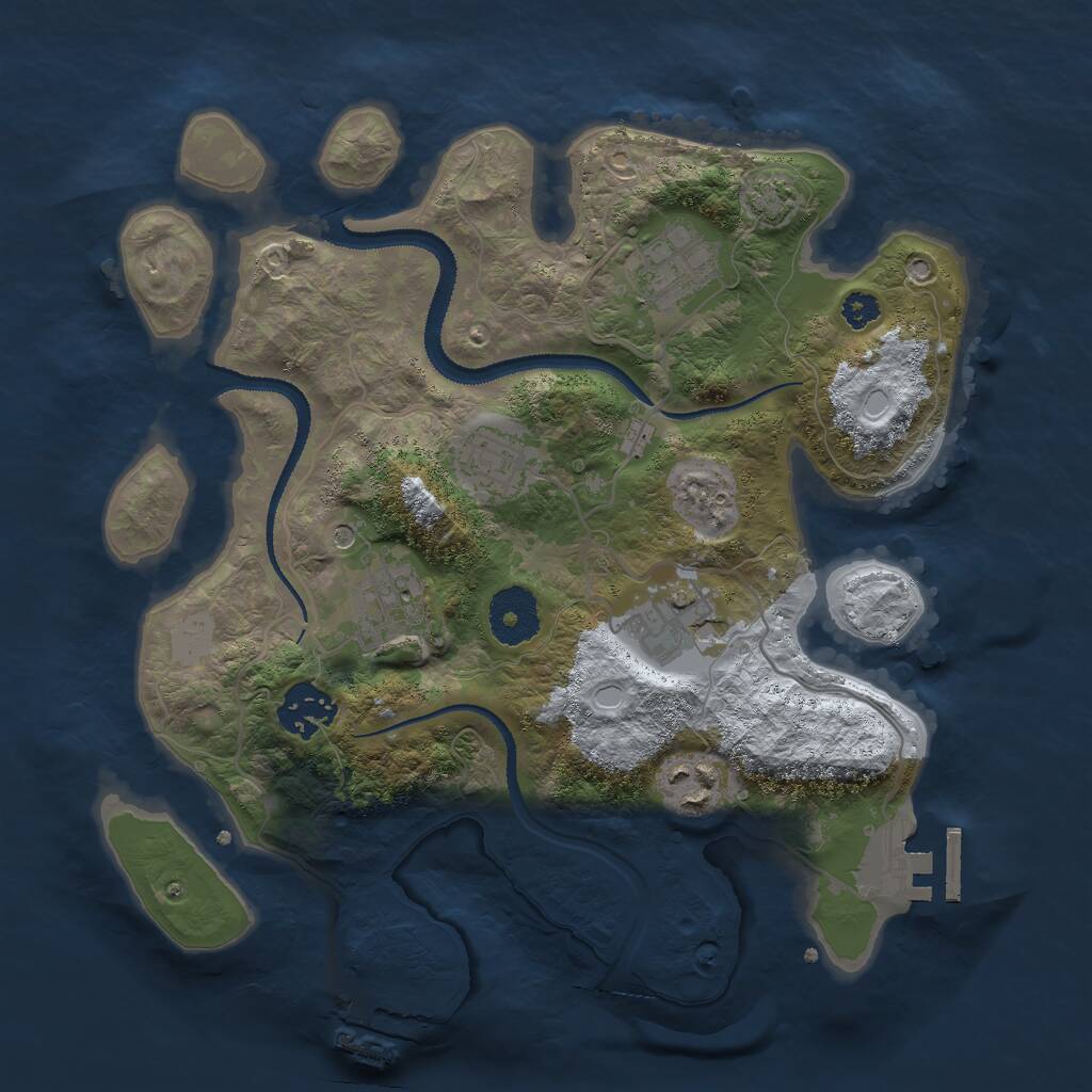 Rust Map: Procedural Map, Size: 3000, Seed: 2104490435, 11 Monuments