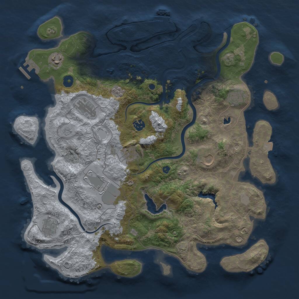 Rust Map: Procedural Map, Size: 4000, Seed: 1615260022, 15 Monuments