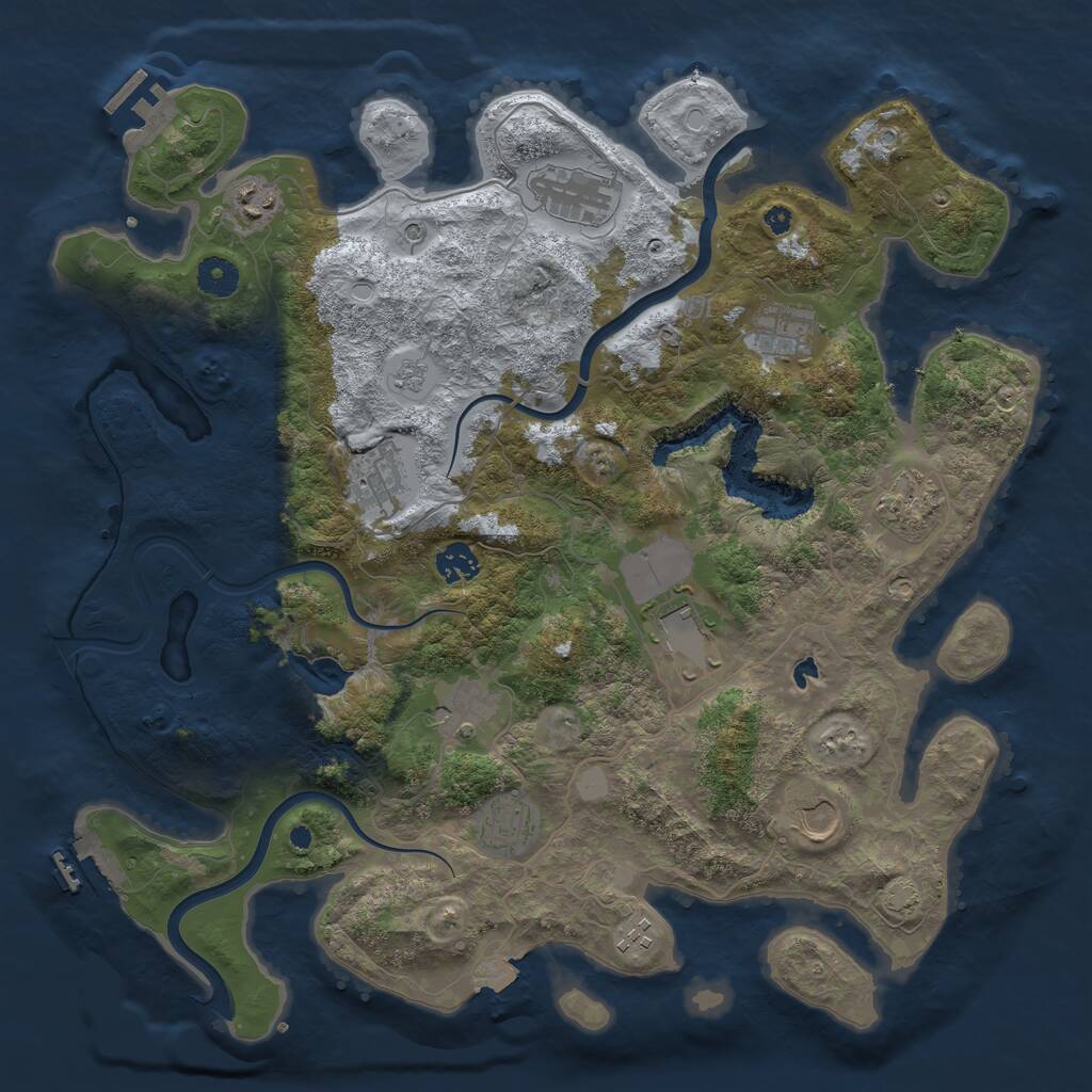 Rust Map: Procedural Map, Size: 4000, Seed: 218827584, 17 Monuments