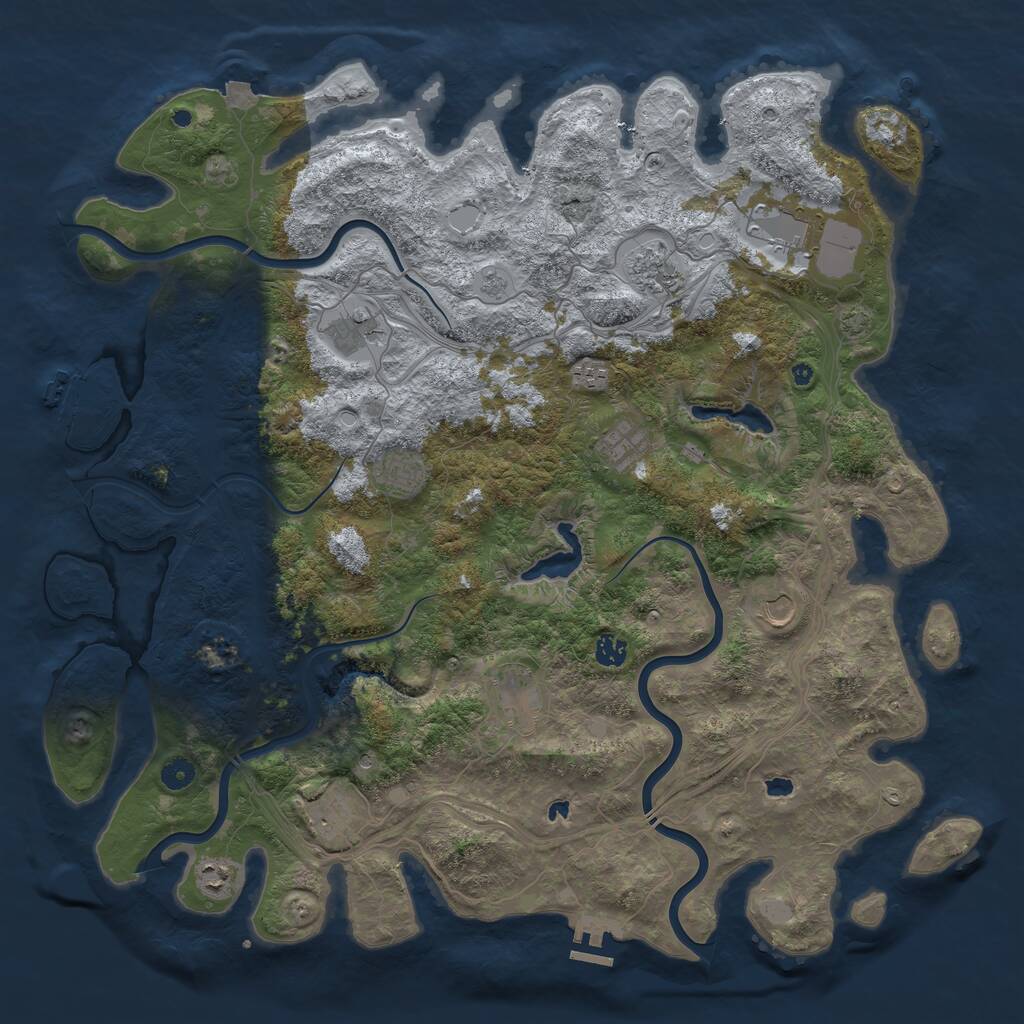 Rust Map: Procedural Map, Size: 4750, Seed: 423063127, 17 Monuments