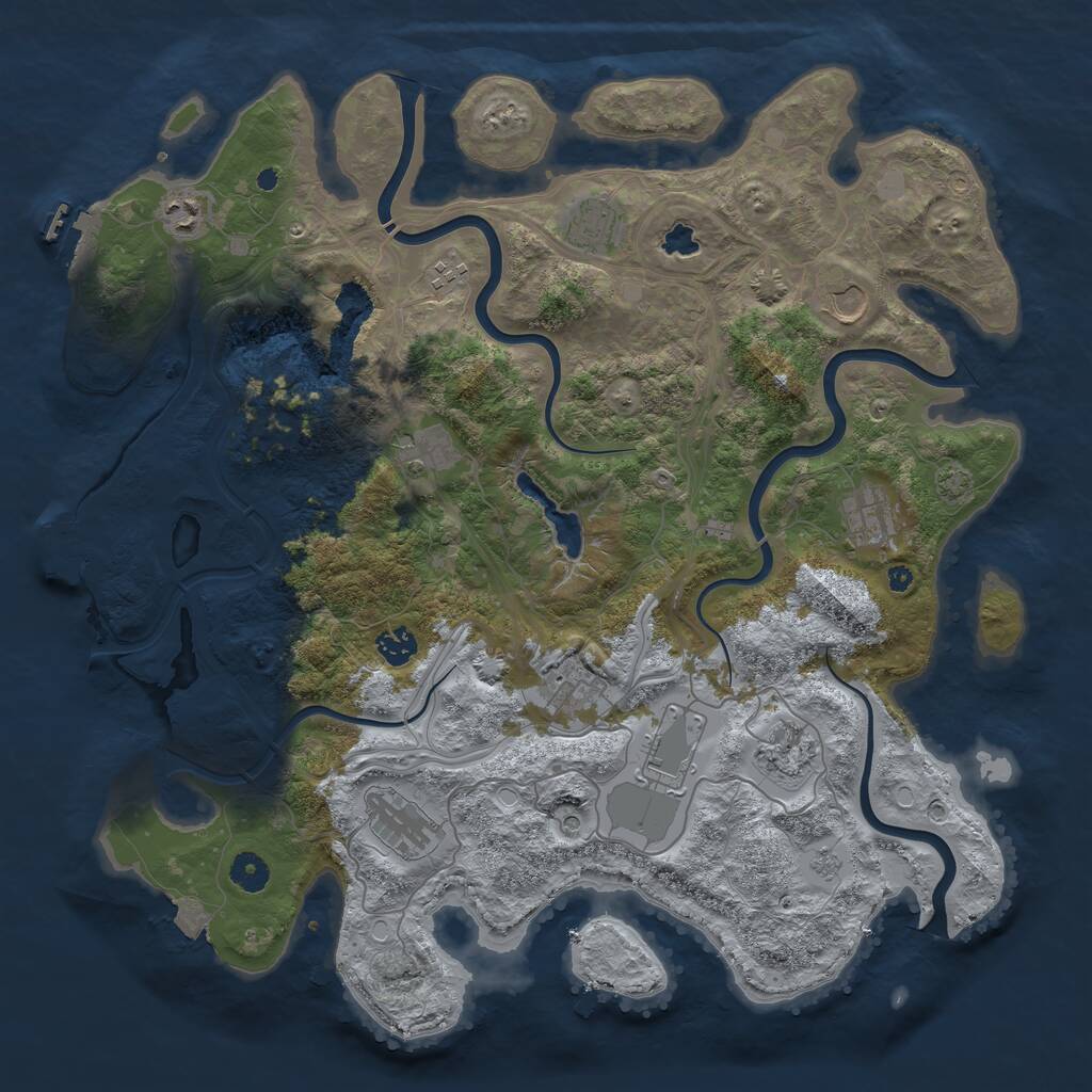 Rust Map: Procedural Map, Size: 4250, Seed: 1104, 17 Monuments
