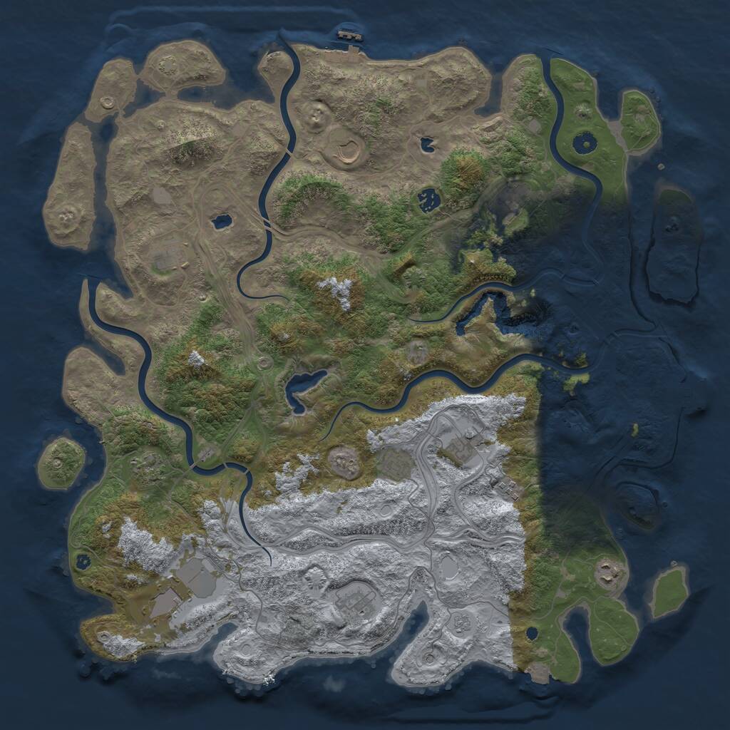 Rust Map: Procedural Map, Size: 4800, Seed: 489751890, 17 Monuments