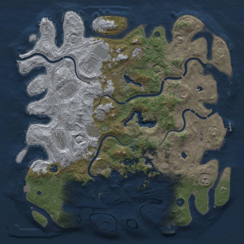 Rust Map: Procedural Map, Size: 4500, Seed: 1558045164, 15 Monuments