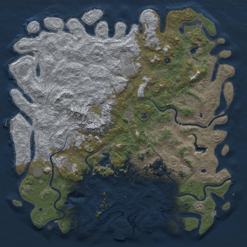 Rust Map: Procedural Map, Size: 6000, Seed: 234561, 17 Monuments