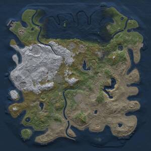 Thumbnail Rust Map: Procedural Map, Size: 4500, Seed: 606841020, 17 Monuments