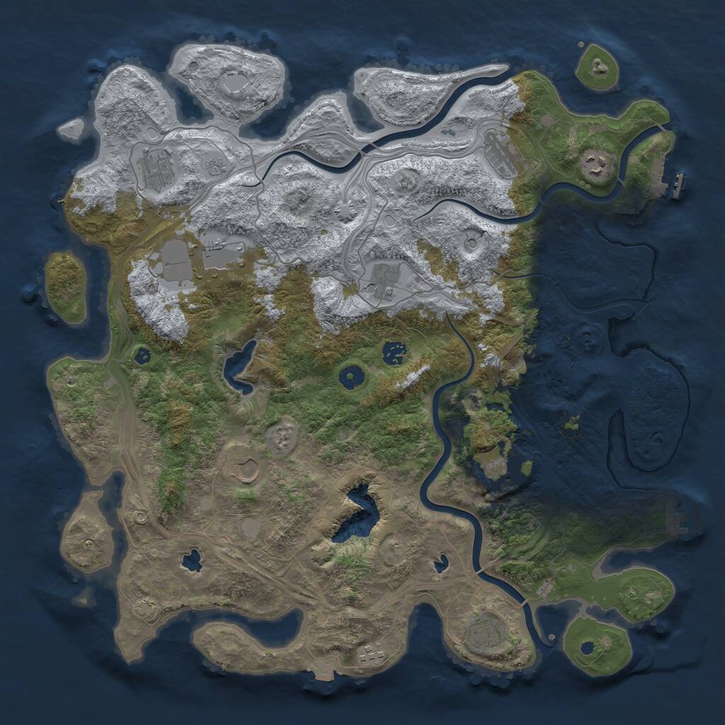 Rust Map: Procedural Map, Size: 4500, Seed: 322706851, 16 Monuments
