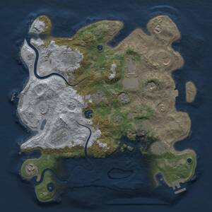 Thumbnail Rust Map: Procedural Map, Size: 3650, Seed: 63621701, 16 Monuments