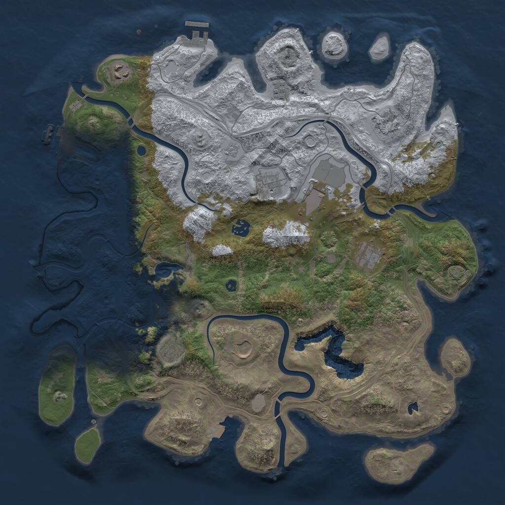 Rust Map: Procedural Map, Size: 4300, Seed: 647527, 15 Monuments