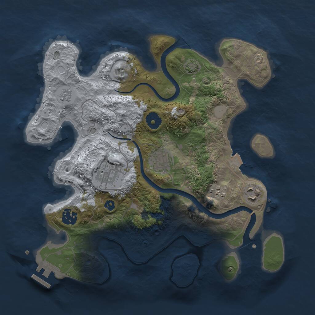 Rust Map: Procedural Map, Size: 3000, Seed: 453343840, 10 Monuments