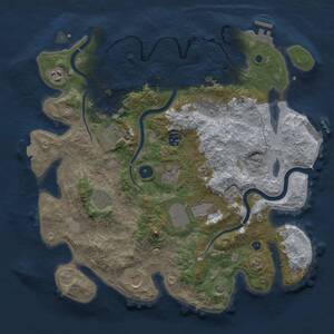 Thumbnail Rust Map: Procedural Map, Size: 3750, Seed: 213387402, 15 Monuments