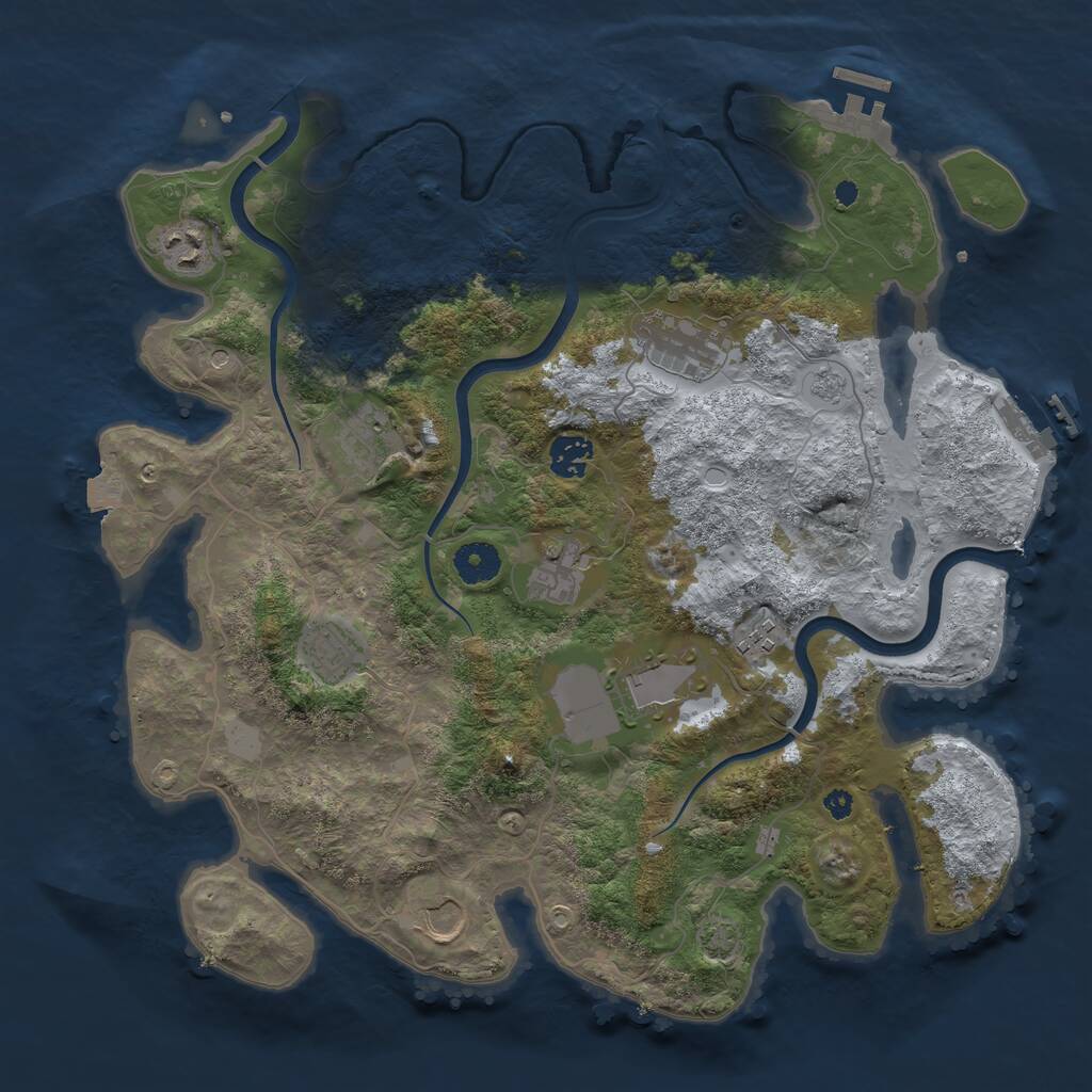 Rust Map: Procedural Map, Size: 3750, Seed: 213387402, 15 Monuments