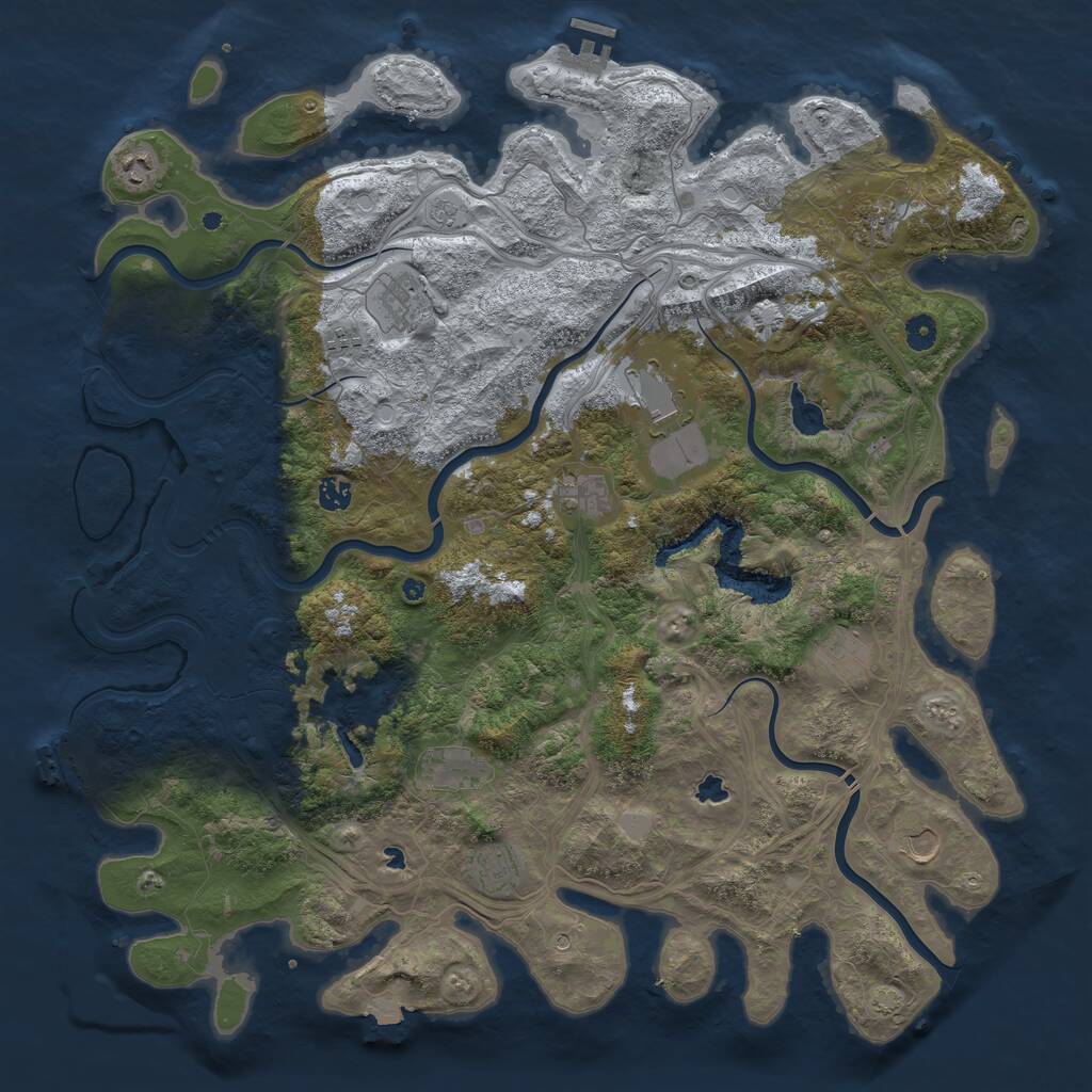 Rust Map: Procedural Map, Size: 4800, Seed: 1688900573, 17 Monuments