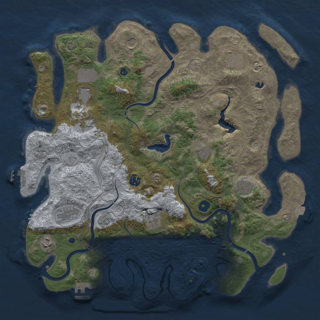 Rust Map: Procedural Map, Size: 4250, Seed: 1311278135, 17 Monuments