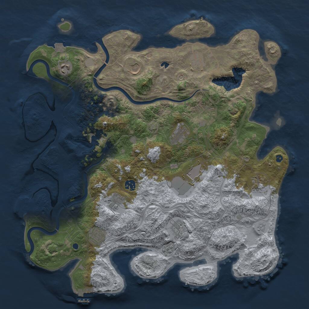Rust Map: Procedural Map, Size: 4250, Seed: 499586, 17 Monuments