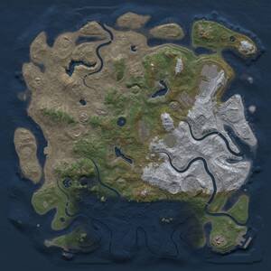 Thumbnail Rust Map: Procedural Map, Size: 4500, Seed: 2083180741, 16 Monuments