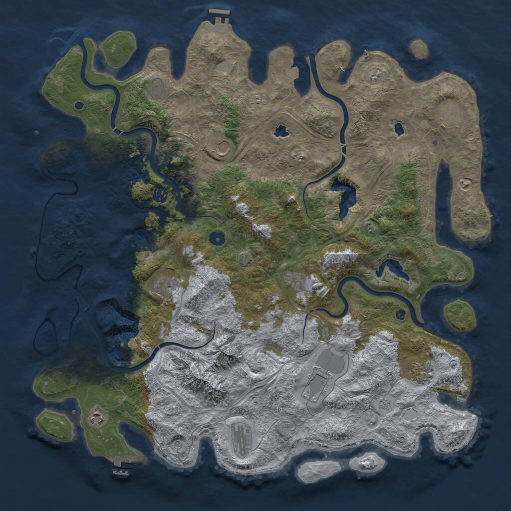 Rust Map: Procedural Map, Size: 5000, Seed: 265669737, 17 Monuments