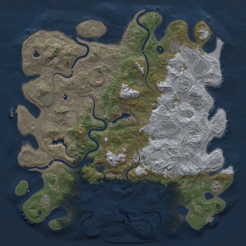 Rust Map: Procedural Map, Size: 4800, Seed: 818978218, 17 Monuments